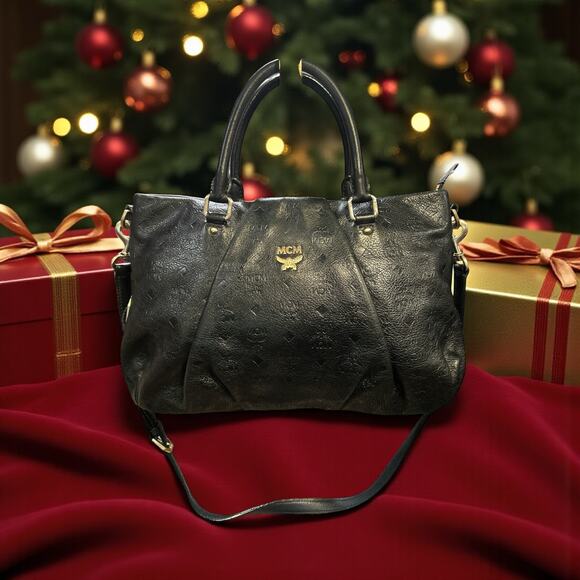 MCM Hand Bag  Black Leather - Picture 1 of 10